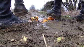 two army boots crush orange