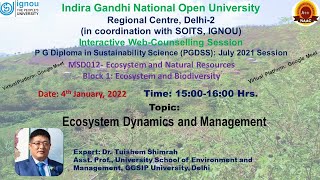 Ecosystem Dynamics and Management