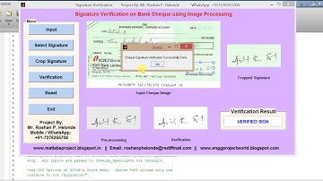 Matlab Code for Cheque Signature Verification Using Image Processing