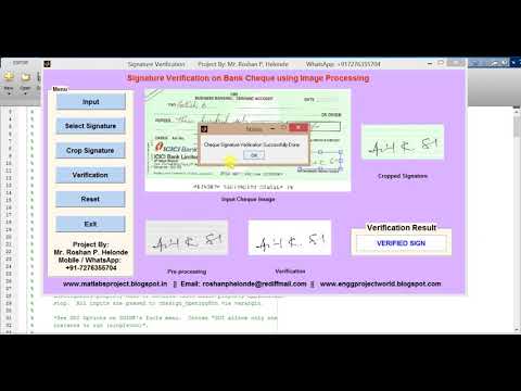 Matlab Code for Cheque Signature Verification Using Image Processing