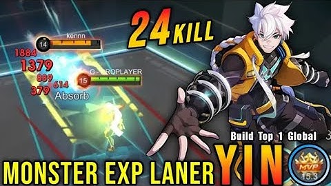 24 Kills!! MVP 15.3 Point Yin Monster Jungler !! - Build Top 1 Global Yin ~ MLBB