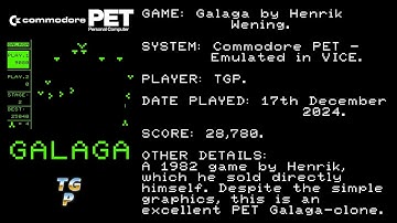Galaga - Henrik Wening - Commodore PET (Emulated, VICE) - 28,780 points.