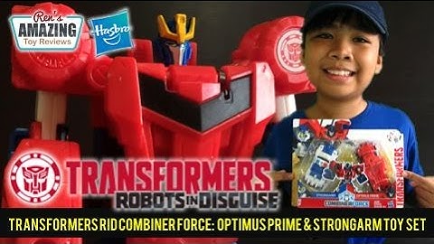 Transformers RID Combiner Force Optimus Prime and Strongarm toy set review