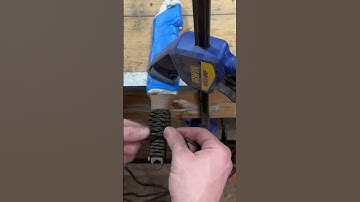 Partial paracord wrap knife handle