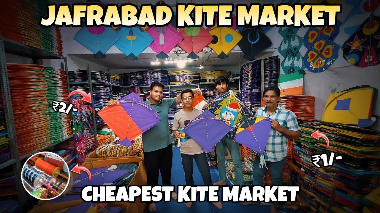 Jafrabad Kite Market 2025 🤩 | Delhi Cheapest Kite Market 🪁 | Wholesale & Retail Kite Shop |