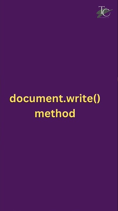 JavaScript Output techniques part 6 | document.write() method ...