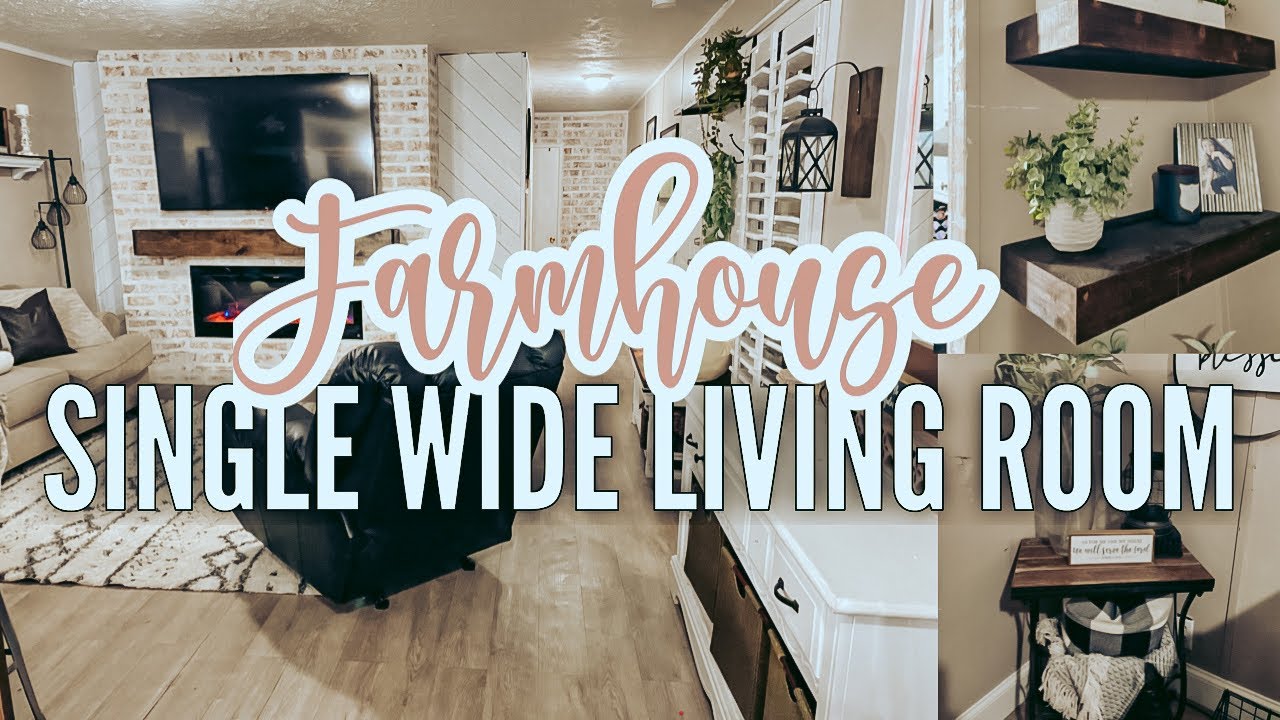 FARMHOUSE MOBILE HOME REFRESH DIY angled ship lap accent wall