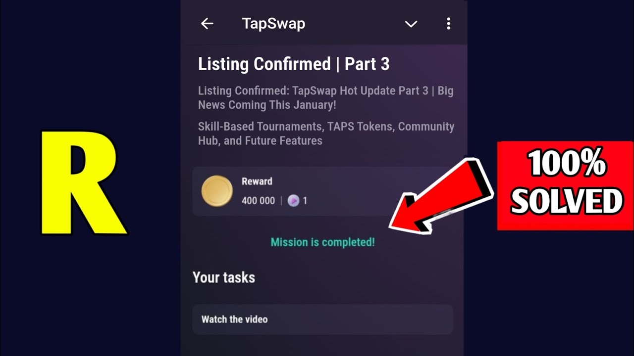 Listing Confirmed | Part 3 | Tapswap Code | Listing Confirmed: TapSwap Hot Update Part 3 | Big News