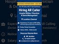 AR Caller Interview Drive@4th October | 2+ Yrs Exp in denial management at Chennai