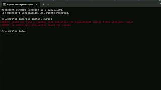 Celebrity ERROR: Could not find a version that satisfies the requirement curses (from versions: none) Profile