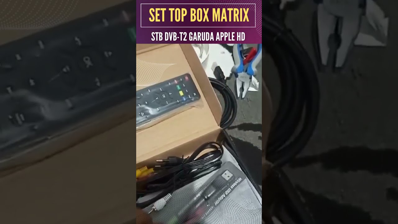 Unboxing SET TOP BOX STB DVB-T2 MATRIX GARUDA APPLE HD beli online