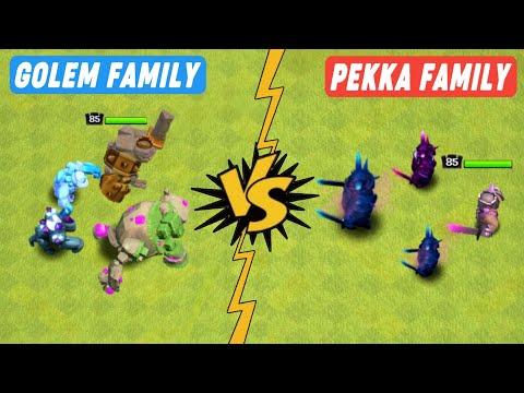 Golem Family VS Pekka Family | Which family will win? | Clashofclans