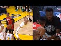 Russell Westbrook hits Damion Lee and exchanges words with the Warriors bench then gets ejected