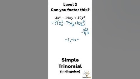 Factoring: Level 3 #shorts #factoringtrinomials