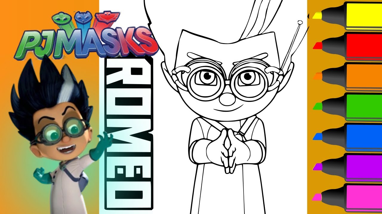Coloring Romeo | The Best PJ Masks Coloring Page - YouTube