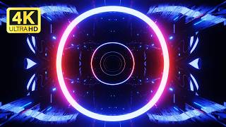 Glowing Sci-Fi Tunnel 3 Hours Loop | Futuristic Neon Light Travel | 4K VFX