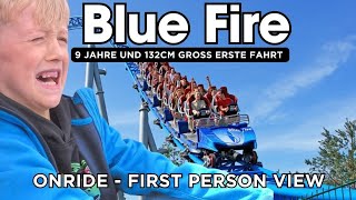 FIRST RIDE ON BLUE FIRE 💙 at Europapark Rust - ONRIDE / FIRST PERSON VIEW