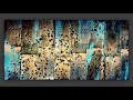 #924 Amazing Metallic Gold Staggered Swipe Over Shades Of Teal