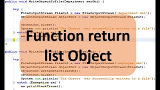 Lập trình Java - Viết  hàm trả về một List object