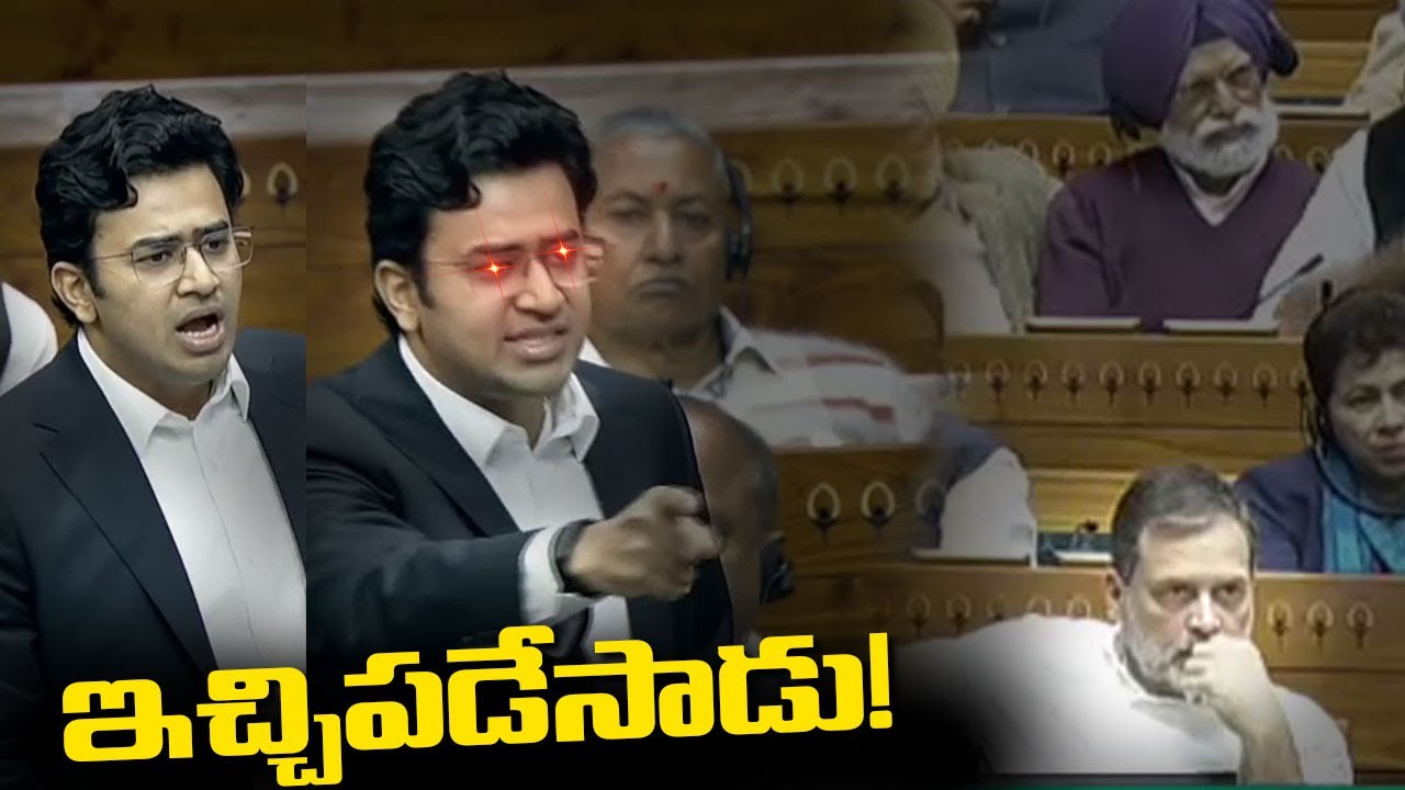 BJP MP Tejasvi Surya Electrifying Speech on Lok Sabha | Counters to Congeess | PM Modi | TV5 News