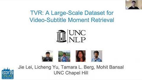ECCV 2020 - TVR: A Large-Scale Dataset for Video-Subtitle Moment Retrieval (1min version)