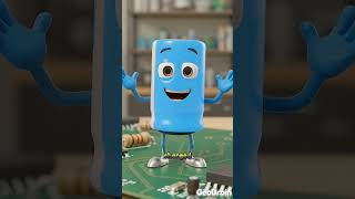 Working of capacitor explained in 3d cartoon style #capacitor #electronics #transistor