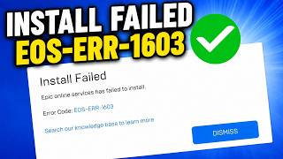 How To Fix EOS-ERR-1603 Install Error in Epic Games Launcher (2026)