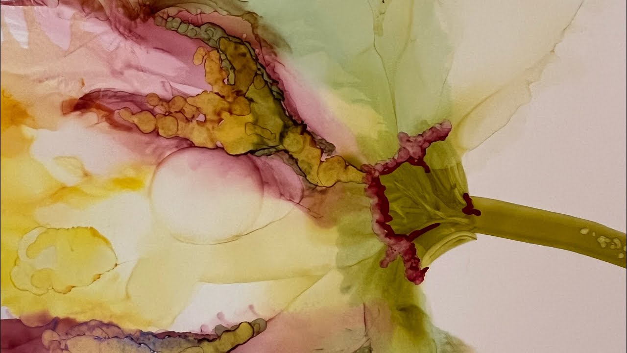 Wispy but Wild Alcohol Ink Flower