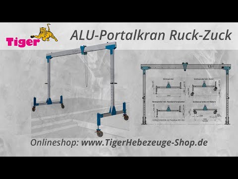 ALU-Portalkran RUCK-ZUCK – der schnell von nur einer Person aufbaubare Kran - TigerHebetechnik high