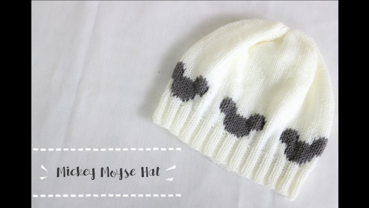 ถักนิตติ้งหมวกลายมิกกี้ เม้าส์ | Knit Mickey Mouse Hat | Knit Fair Isle | Natthitah Handmade