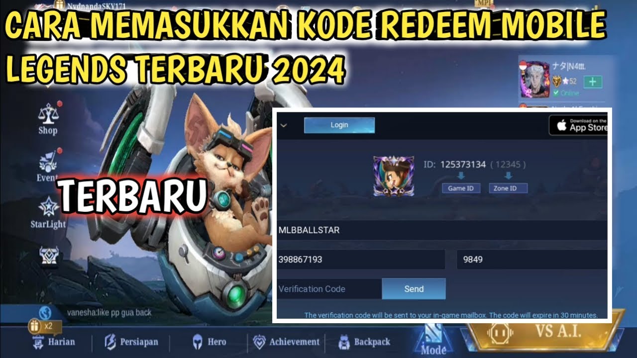 Cara Memasukkan Kode Redeem Mobile Legend Terbaru 2024 - YouTube