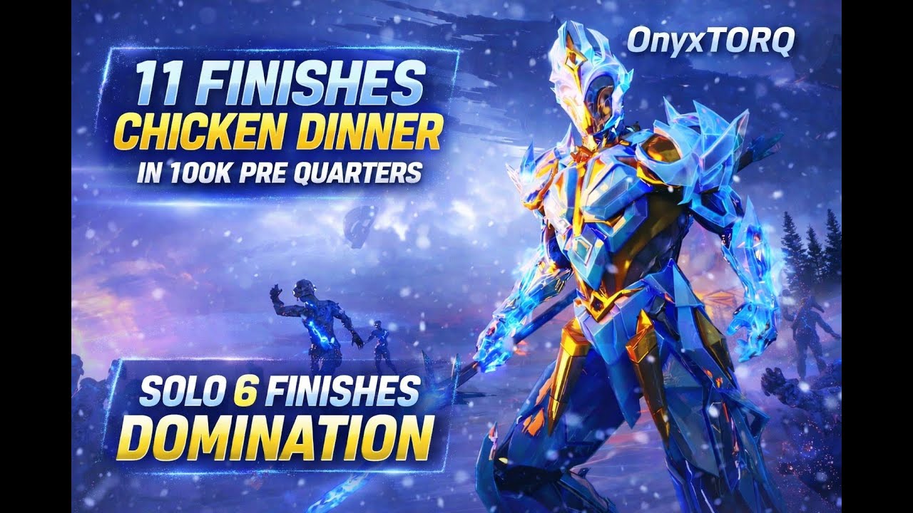 11FINISHES CHICKEN DINNER IN 100K PRE QUARTERS || SOLO 6 FINISHES DOMINATION || INFINIX GT 20 PRO ||