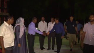 President Yameen Arrives In L. Fonadhoo