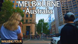 Melbourne CBD After Work | Walking Tour Elizabeth St & Collins St Australia 4K