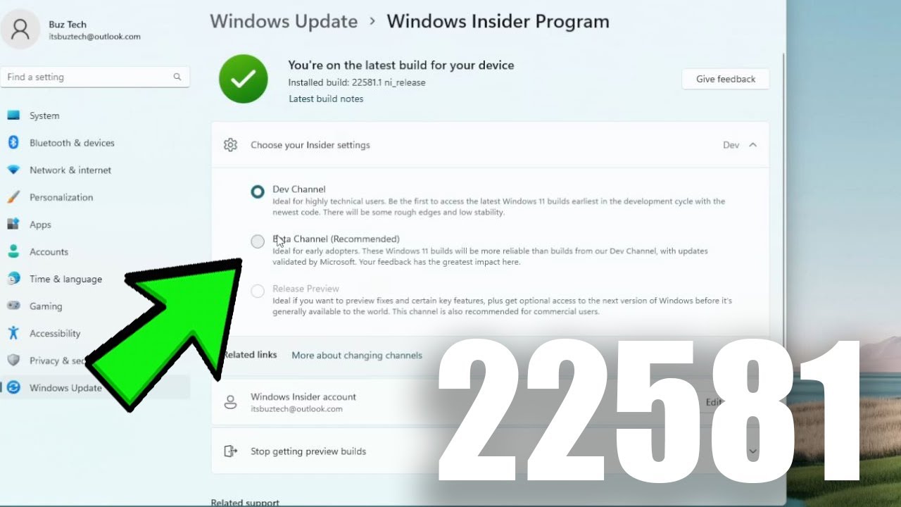 New Windows 11 Build 22581 – Switch from Dev to Beta & Fixes - YouTube