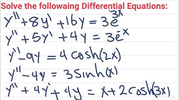 Solve the second order non homogeneous Differential Equations: exponential