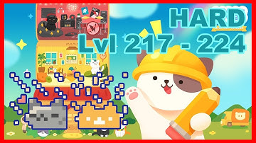 [HARD] Walkthrough Level 217 - 224 (Spring Level) - Meow Tower: Nonogram Cute Cats