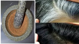 Gray Hair ➡️ Black Hair Naturally Permanently in 1 Hour ! Gray hair natural dye with cinnamon coffee Resimi