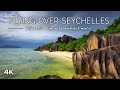 Flying over seychelles ambient film with relaxing piano music 4k udrone film