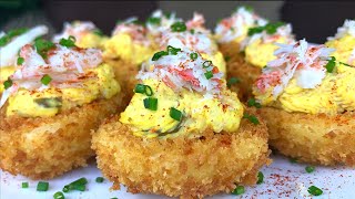 HOW TO MAKE SEAFOOD DEVILED EGGS!