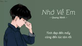 Tình đẹp đến mấy cũng đến lúc tàn rồi | Nhớ Về Em - Quang Minh (KVprox Lofi Remix) | Lyrics Video