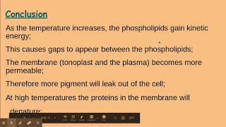 2.1.5 Biological Membranes cii)Practical investigations on membrane structure and permeability