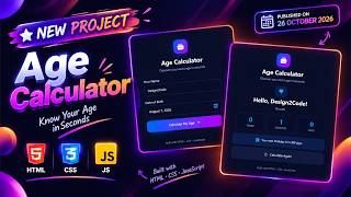 Age Calculator Using HTML CSS & JavaScript | Age Calculator
