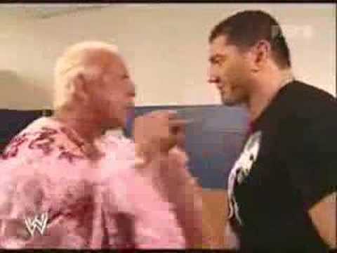 Flair and Batista backstage