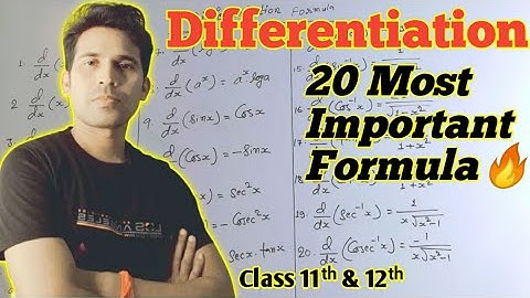 Differentiation All Formulas(अवकलन का सूत्र)|Class 12 Differentiation Formulas| Derivatives Formulas