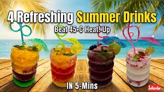 4 Easy Summer Mocktails To Beat 45°C Heat! Cafe Style At Home 🍹