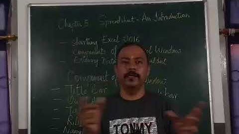 Class 7 Computer Chapter 5  Spreadsheets An Introduction Part 1 Starting Excel 2016,Components,Enter