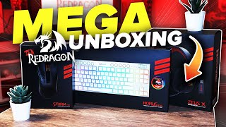 🔥 MEGA UNBOXING DE REDRAGON! 🐉 MOUSE STORM PRO, HEADSET ZEUS X Y TECLADO HORUS TKL! | UrbVic