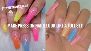 HOW TO: APPLY PRESS ON NAILS WITHOUT NAIL GLUE | BEGINNER FRIENDLY NAIL TUTORIALS | QUICK & EASY!