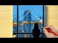 Rainy Window Painting / Acrylic Painting / STEP by STEP #237 / 비내리는 창가 아크릴화